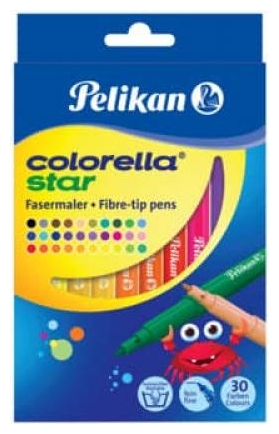 Pelikan Colorella Star Πλενόμενοι Μαρκαδόροι Ζωγραφικής Λεπτοί σε 30 Χρώματα 814546
