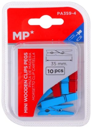 MP Μίνι ξύλινα μανταλάκια Χρωματιστά 10 Τεμ PA359-4