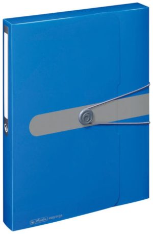 Ηerlitz Box Αρχειοθέτησης PP Με Οριζόντιο Λάστιχο A4 Μπλε 4cm