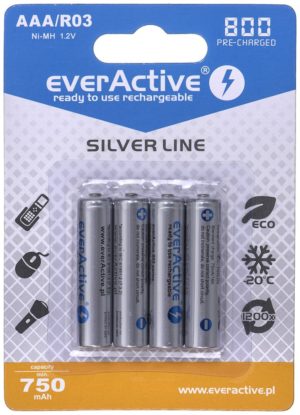 EverActive Silver Line Επαναφορτιζόμενες Μπαταρίες AAA Ni-MH 800mAh 1.2V 4τμχ