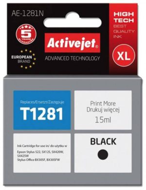 Active Jet Ink Συμβατό Με Epson AE-1281N T1281 Black 15ml