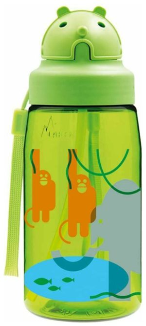Laken Πλαστικό Παγούρι με Καλαμάκι Oby Jungle σε Πράσινο χρώμα 450ml GOBYJ