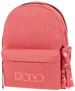 Polo Original Double Scarf Σχολική Τσάντα Πλάτης σε Ροζ χρώμα 9-01-235-3601