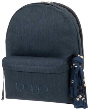 Polo Original Double Scarf Σχολική Τσάντα Πλάτης σε Μπλε χρώμα 9-01-235-5101