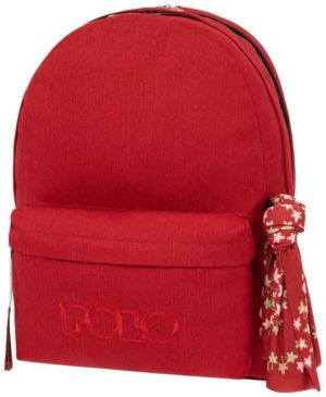 Polo Original Double Scarf Σχολική Τσάντα Πλάτης σε Kόκκινο χρώμα 9-01-235-3101