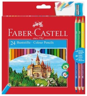 Faber Castell Σετ 24 Τεμαχίων Ξυλομπογιές + Ξύστρα Δώρο 110324