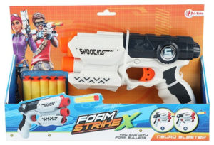 Toi Toys FOAM STRIKE-X Πιστόλι «Λευκό Μ» + 5 Βέλη Αφρού TT32845A