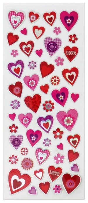 OEM Αυτοκόλλητα Stickers Red Hearts 31x11cm 145726000