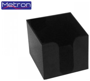 Metron Θήκη Για Χαρτιά Σημειώσεων Κύβος Κενός Πλαστικός Μαύρος 745.3010.B