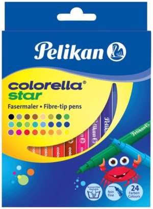 Pelikan Colorella Star Πλενόμενοι Μαρκαδόροι Ζωγραφικής Λεπτοί σε 24 Χρώματα 814522