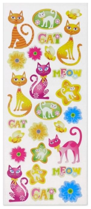 OEM Αυτοκόλλητα Stickers Floral Cats 31x11cm 145815000