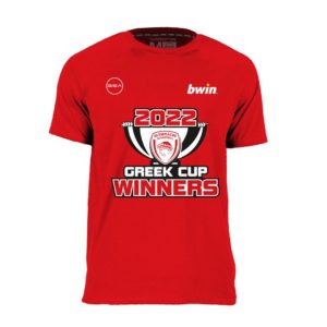 GSA Olympiacos T-Shirt Mens BC Greek Cup Winners 2022 RED 17471204-56