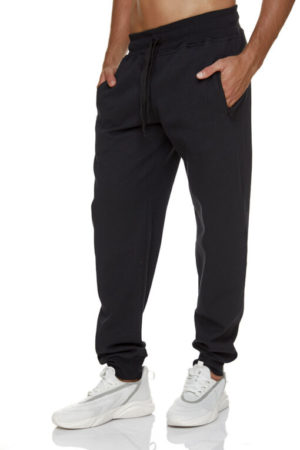 Bodymove Παντελόνι Φόρμας με μανσέτες και φερμουάρ στις τσέπες 1313-μαύρο