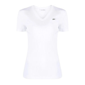Γυναικείο μπλουζάκι Lacoste V-neck White T38
