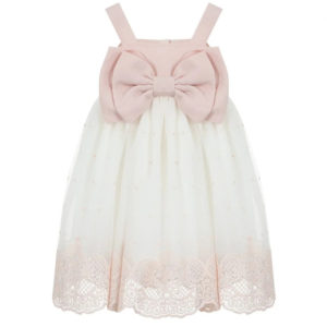 Παιδικό Φόρεμα Lapin Dusty Pink Bow 12-18 μηνών (80-86εκ.)