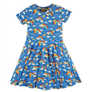 Φόρεμα “Rainbow” μπλε Frugi οργανικό βαμβάκι 2-3 ετών (92-98εκ.)