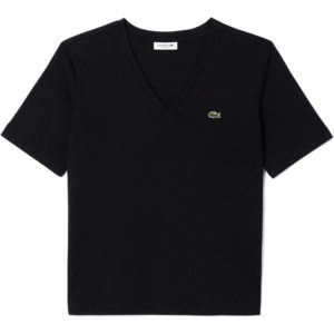 Γυναικείο μπλουζάκι Lacoste V-neck Black T36