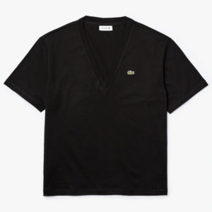 V-Neck γυναικεία μπλούζα Black Lacoste T34