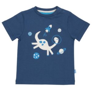 Τ-shirt Dino μπλε Kite οργανικό βαμβάκι 12-18 μηνών (80-86εκ.)