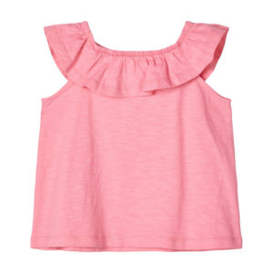Παιδικό μπλουζάκι Name it αμάνικο με φρου-φρου ροζ