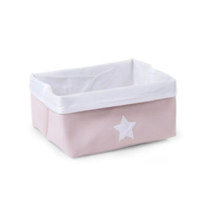 Kουτί αποθήκευσης καμβάς 32*32*29 Pink White Childhome