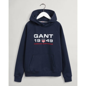 Μπλούζα φούτερ Gant Retro hoody παιδική Blue 9-10 ετών (134-140εκ.)