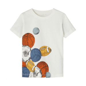 T-shirt Name It για αγόρια λευκό Balls 5-6 ετών (110-116εκ.)