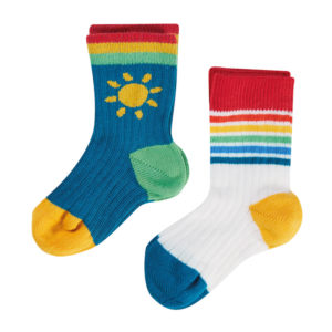 Κάλτσες 2 ζεύγη “Rainbow” Frugi οργανικό βαμβάκι
