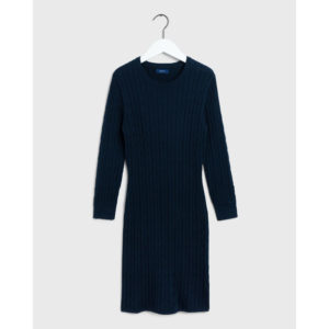 Γυναικείο φόρεμα Gant Stretch Cotton Cable Blue L