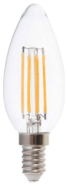 V-TAC Λάμπα LED Filament Κεράκι E14 6W 230V 600lm 300° IP20 Διάφανο Γυαλί Φυσικό Λευκό 217424