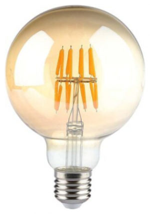 V-TAC Λάμπα LED E27 G95 Filament 8W θερμό λευκό 2200K γυαλί amber SKU: 217145