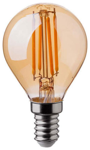 V-TAC Λάμπα LED E14 P45 Filament 4W θερμό λευκό 2200K γυαλί amber 214499