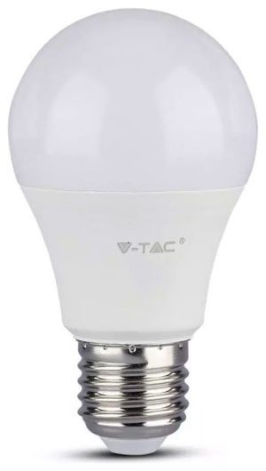 V-TAC Λάμπα LED E27 A60 10.5W 230V 1055lm 200° Zεστό Λευκό IP20 217350
