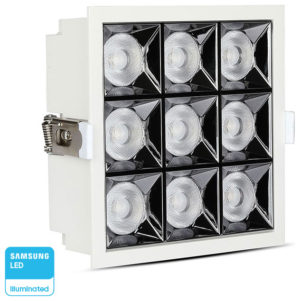 V-TAC Σποτ οροφής LED χωνευτό 3×3 λευκό σώμα Samsung SMD 38° 5700κ 36W SKU: 997
