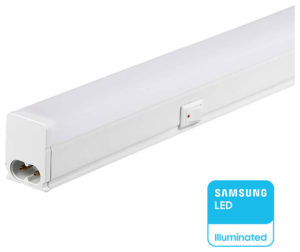 V-TAC Φωτιστικό Τ5 LED με Διακόπτη Samsung Chip 7W 160° 700lm IP20 60cm Ζεστό Λευκό 21692