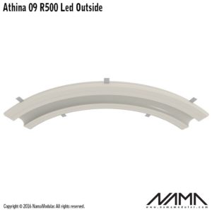 Γύψινο Κυκλικό Τόξο Συνένωσης Εξωτερικό Μεγάλο R500 για τα Γύψινα Προφίλ Λευκό Athina 09 R500 Led Outside