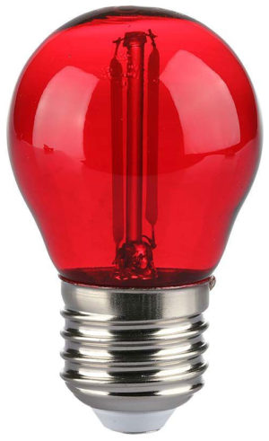 V-TAC Λάμπα LED Filament E27 G45 2W 230V 60lm 300° IP20 Κόκκινο 217413