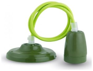 Κρεμαστό Φωτιστικό V-TAC Απλό Πορσελάνης Πράσινο με ντουί Ε27 3805