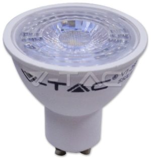 LED VTAC GU10 7W SMD Plastic Lens 38° Dimmable 550lm Ψυχρό Λευκό 1668