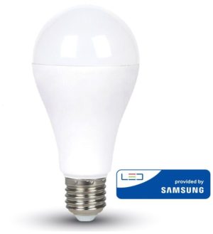 LED V-TAC Λάμπα E27 15W A65 SAMSUNG CHIP Φως Ημέρας 160