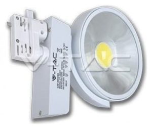 LED Φωτιστικό COB Track 20W Ψυχρό Λευκό Βάση Λευκή