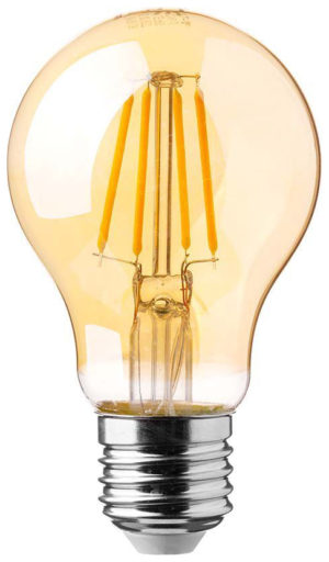 V-TAC Λάμπα LED E27 A60 Filament 12W θερμό λευκό 2200K γυαλί amber 110lm/W SKU: 217457