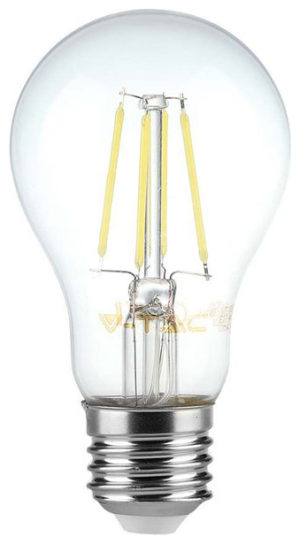 V-TAC Λάμπα LED Filament E27 A67 8W 230V 720lm 300° IP20 Διάφανο Γυαλί Ζεστό Λευκό Dimmable 212815