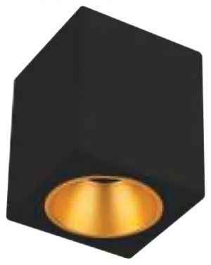 V-TAC Φωτιστικό Σποτ Οροφής για GU10 IP20 Μεταλλικό Τετράγωνο 100x100x120mm Μαύρο με Χρυσό Σώμα 6693