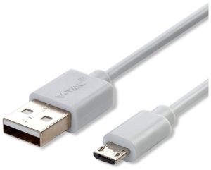 V-TAC Καλώδιο Micro USB λευκό 1m Pearl Series 8480