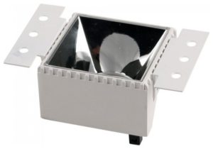 V-TAC Βάση Τετράγωνο Φωτιστικό Σποτ Χωνευτό για GU10 Λευκό με Ανακλαστήρα Χρωμίου 8880