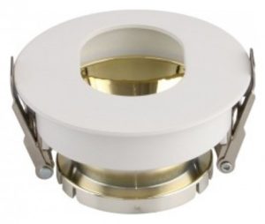 V-TAC Βάση Φωτιστικό Σποτ Χωνευτό για GU10 Στρογγυλό Λευκό και Χρυσό για τρύπα Φ75 3162