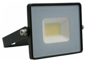 V-TAC Προβολέας LED SMD Slim 20W 1620lm 100° IP65 E-SERIES G2 Μαύρο Σώμα Φυσικό Λευκό 215947
