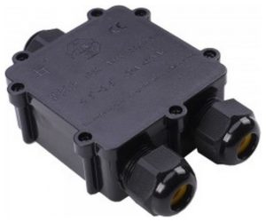 Αδιάβροχο κουτί 1 σε 2 Μαύρο με κλέμα για ακροδέκτες για σύνδεση προβολέων 8-12mm IP68 5980