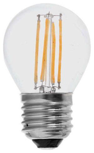 V-TAC Λάμπα LED Filament Γλομπάκι E27 G45 4W 400lm 300° IP20 Διάφανο Γυαλί Ψυχρό Λευκό 214428